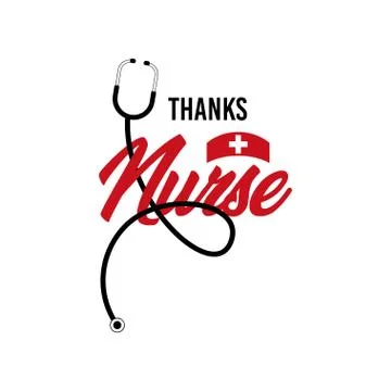 Thanks Nurse Vector Template Design Illustration Illustrazione stock