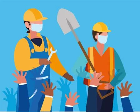 Thanks to professional men for their work イラスト素材
