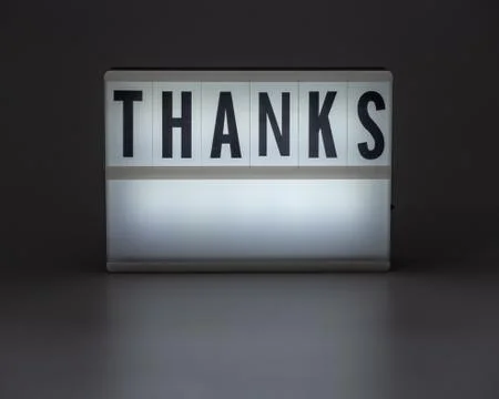 'THANKS' in retro lightbox Stock Photos