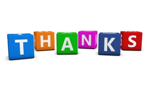 Thanks Sign On Colorful Cubes Stock Illustration