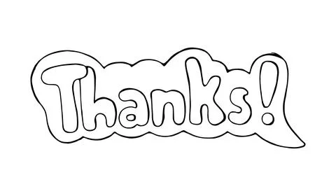 Thanks Speech Bubble Hand Drawn Doodle Outline Isolated on White Ilustración de archivo