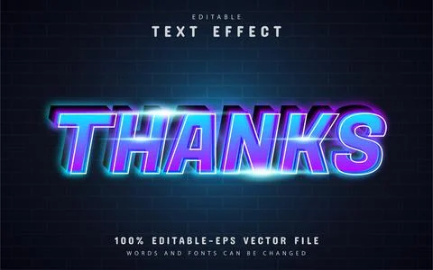 Thanks text effect with gradient Stock Illustration