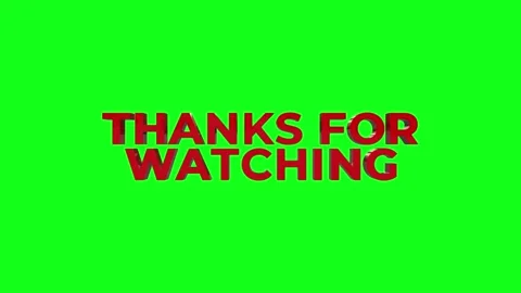 Thanks for Watching 3D Red Text with Light Sweep Effect on Green Background Stock Footage 221265768