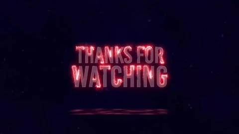 Thanks for Watching Animation Text with Fire Glowing Energy Effects Stock Footage 243649583