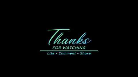 Thanks for watching like comment share light rays text effect animated video Stock Footage 274465689