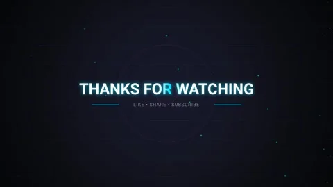 Thanks for Watching End Screen Template with Glitch Distortion Effect Stock Footage 345300837