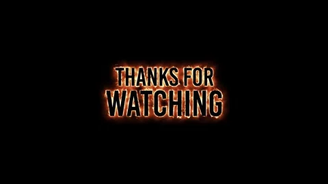 Thanks for Watching Fire Burn Text Effect on Black Background Stock Footage 244205241