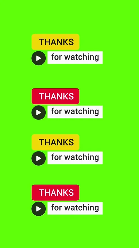 Thanks for Watching Outro CTA Pack – 4 Lower Thirds – 4K Green Screen Stock Footage 325020815