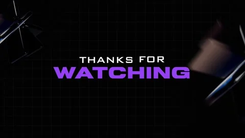 Thanks for Watching Outro Screen with Rotating Smartphone Elements Stockbeeldmateriaal 337911981