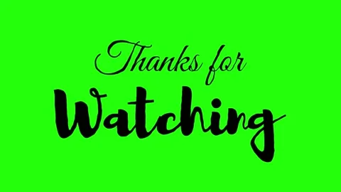 Thanks for Watching Shaky Text Animation on Green Background Stock Footage 230607287