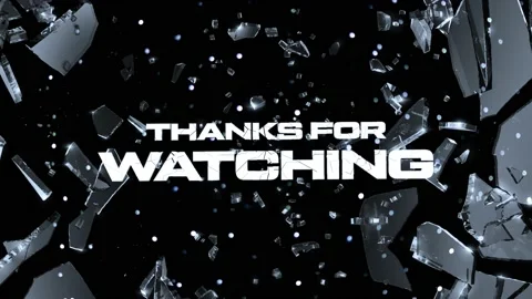 Thanks for watching with shatter glass effect Stock Footage 220902592