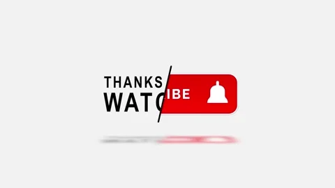 Thanks For Watching Subscribe Button Line Reveal Animation Stock Footage 338356694