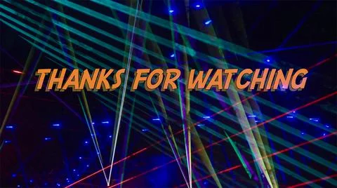 THANKS FOR WATCHING text . bright light background Stock Illustration