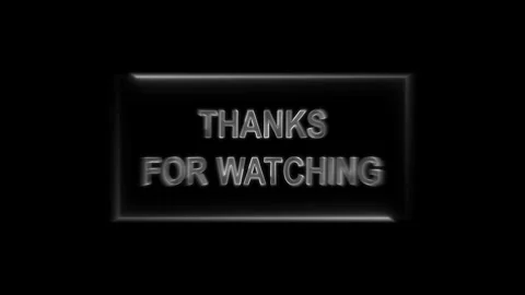 Thanks for watching text with glowing frame on black background, seamless l.. Stock Footage 336476175
