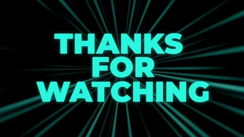 Thanks For Watching" text in teal 3D letters zooms in and out. Stock Footage 319390089