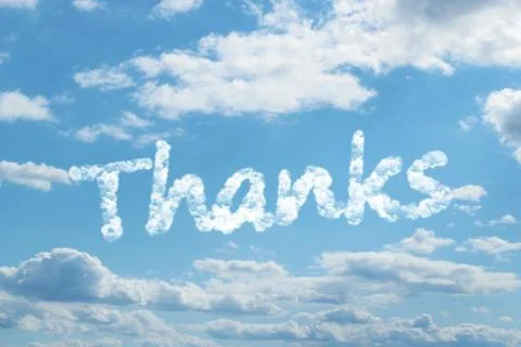 Thanks word on cloud Illustrazione stock
