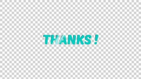 Thanks word text with 3D effect. Isolated on transparent background. Stock Illustration