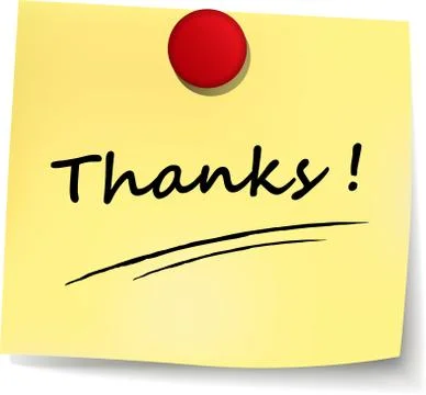 Thanks yellow note Stock Illustration