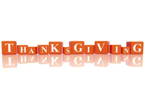 Thanksgiving in 3d cubes Stock Illustration