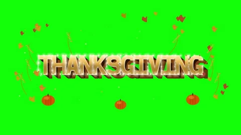 Thanksgiving 3d marquee typography Stock-Footage 345794608