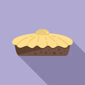 Thanksgiving apple pie icon flat vector. Cake dessert Illustrazione stock