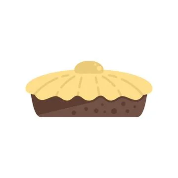 Thanksgiving apple pie icon flat vector. Cake dessert Stock Illustration