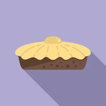 Thanksgiving apple pie icon flat . Cake dessert Stock Illustration