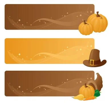 Thanksgiving banners Stock Illustration