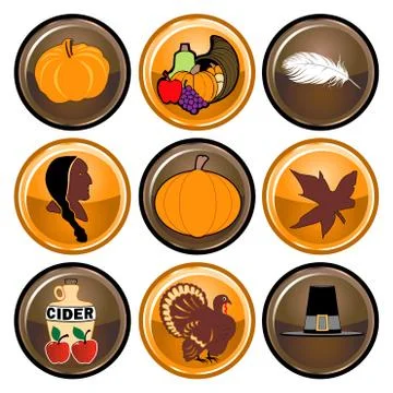 Thanksgiving Buttons Stock Illustration