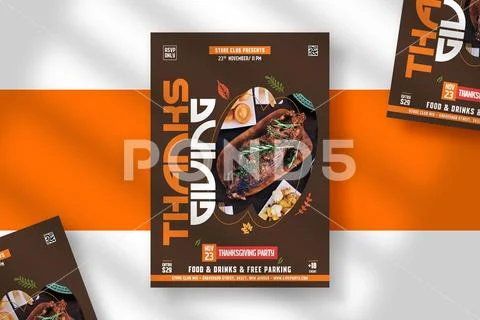 Thanksgiving Celebration Flyer Modello PSD