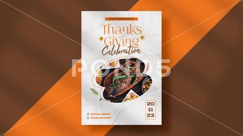 Thanksgiving Celebration Flyer Modello PSD