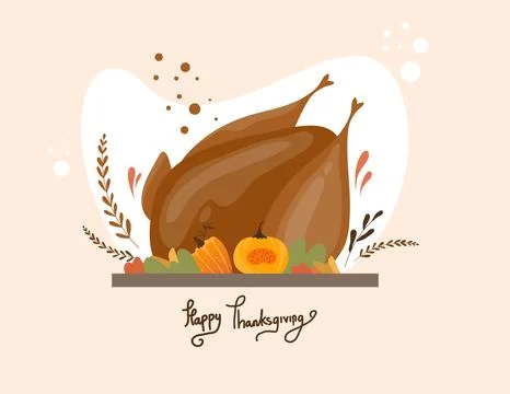 Thanksgiving concept with flat design resources and background Stock Illustration