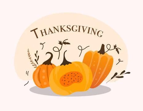 Thanksgiving concept with flat design resources and background Illustrazione stock