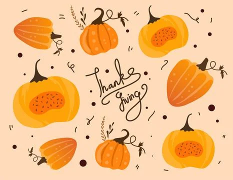 Thanksgiving concept with flat design resources and background Stock Illustration