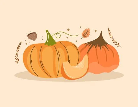 Thanksgiving concept with flat design resources and background Illustrazione stock