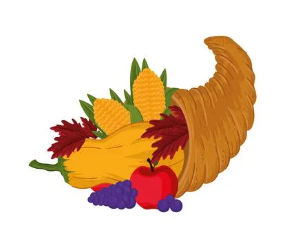 Thanksgiving cornucopia icon Stock Illustration
