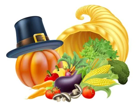 Thanksgiving Cornucopia Stock Illustration