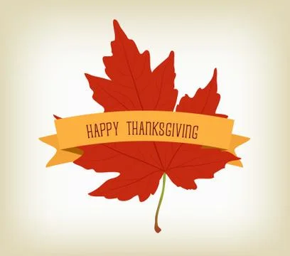 Thanksgiving Day background with maple leaf Stock Illustration