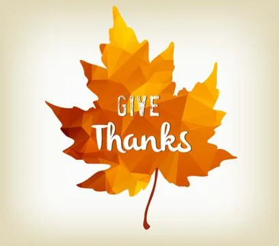 Thanksgiving Day background with polygonal maple leaf Stock Illustration