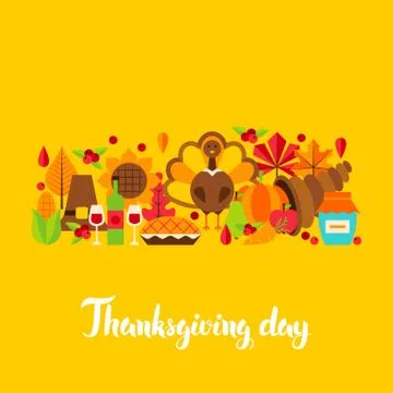 Thanksgiving Day Postcard Stock Illustration