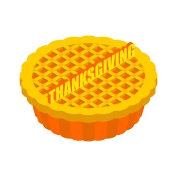 Thanksgiving day Pumpkin Pie isolated. Vintage Cake . Food for national holid Stock Illustration