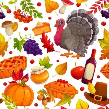 Thanksgiving Day seamless pattern background イラスト素材