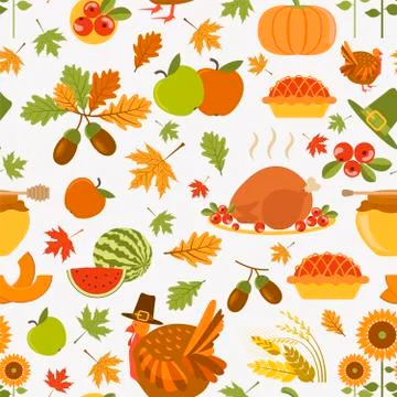 Thanksgiving day seamless pattern Stock Illustration