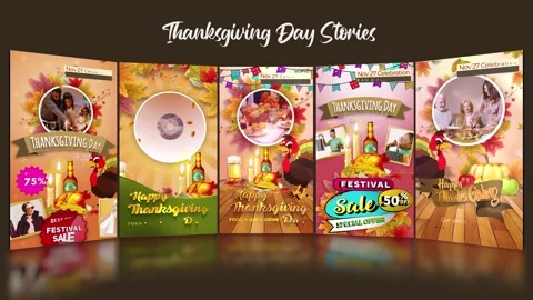 Thanksgiving Day Stories Stock After Effects