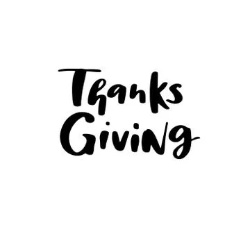 Thanksgiving day vector card with handwritten lettering. Decorat Stock Illustration