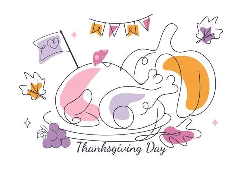 Thanksgiving Day Vector Illustration featuring Festive Turkey Characters wi.. Stock Illustration