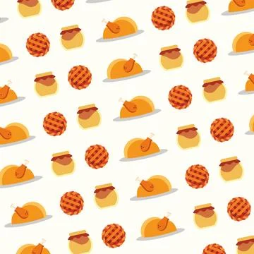 Thanksgiving desserts pattern. Vector Stock Illustration