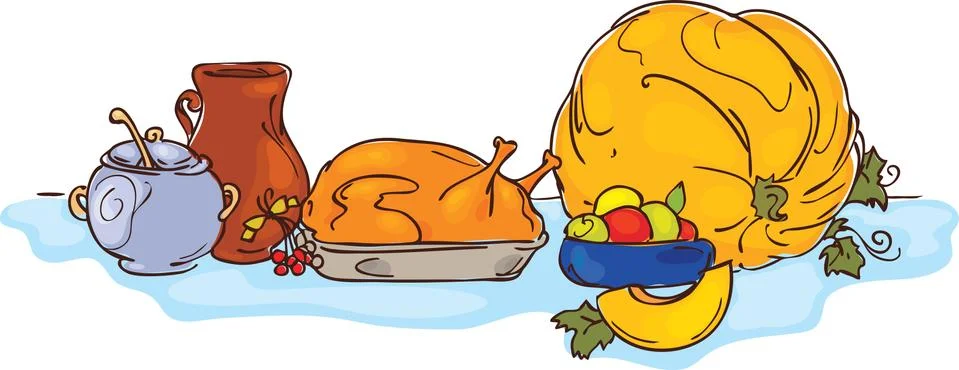Thanksgiving dinner Stock Illustration