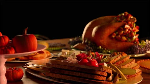 Thanksgiving Dinner Table Invitation Stock Footage 219932152
