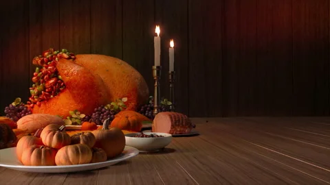 Thanksgiving Dinner Table Invitation Stock Footage 220269820